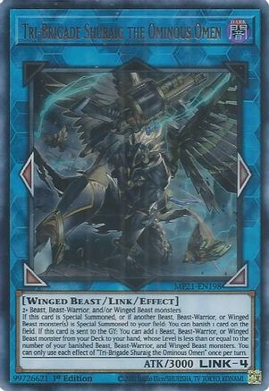 Image of Tri-Brigade Shuraig the Ominous Omen [MP21-EN198] Ultra Rare