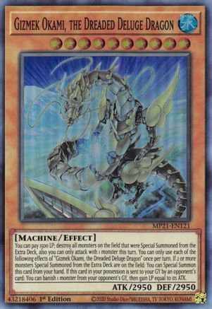 Image of Gizmek Okami, the Dreaded Deluge Dragon [MP21-EN121] Super Rare