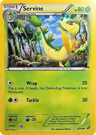 Image of Servine (3/114) (Cracked Ice Holo) [Black & White: Base Set]