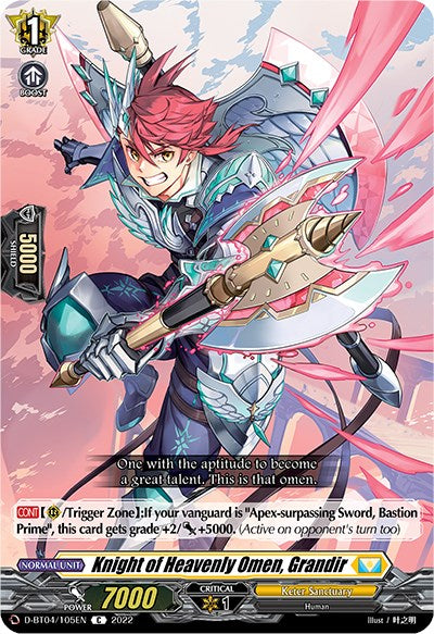 Image of Knight of Heavenly Omen, Grandir (D-BT04/105EN) [Awakening of Chakrabarthi]
