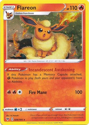 Image of Flareon (026/185) (Cosmos Holo) [Sword & Shield: Vivid Voltage]