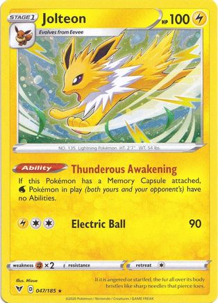 Image of Jolteon (047/185) (Cosmos Holo) [Sword & Shield: Vivid Voltage]