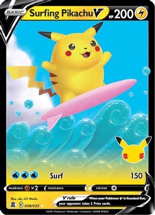 Image of Surfing Pikachu V (008/025) [Celebrations: 25th Anniversary]