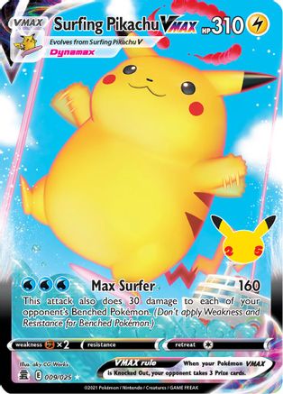 Image of Surfing Pikachu VMAX (009/025) [Celebrations: 25th Anniversary]