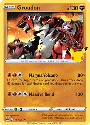 Image of Groudon (017/025) [Celebrations: 25th Anniversary]