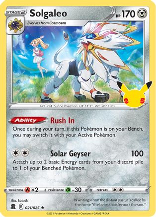 Image of Solgaleo (021/025) [Celebrations: 25th Anniversary]