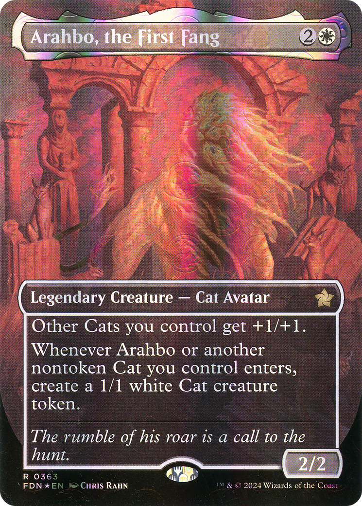 Image of Arahbo, the First Fang (Borderless) (Mana Foil) [Foundations]