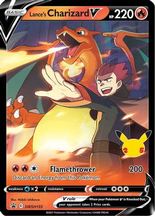 Image of Lance's Charizard V (SWSH133) (Celebrations) [Sword & Shield: Black Star Promos]