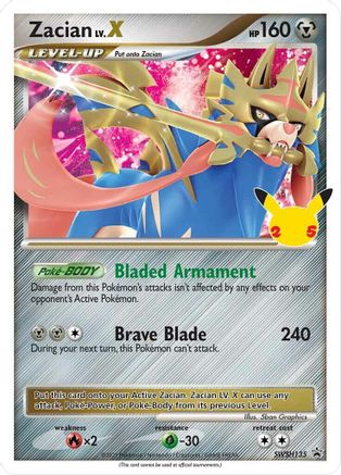 Image of Zacian LV.X (SWSH135) (Celebrations) [Sword & Shield: Black Star Promos]