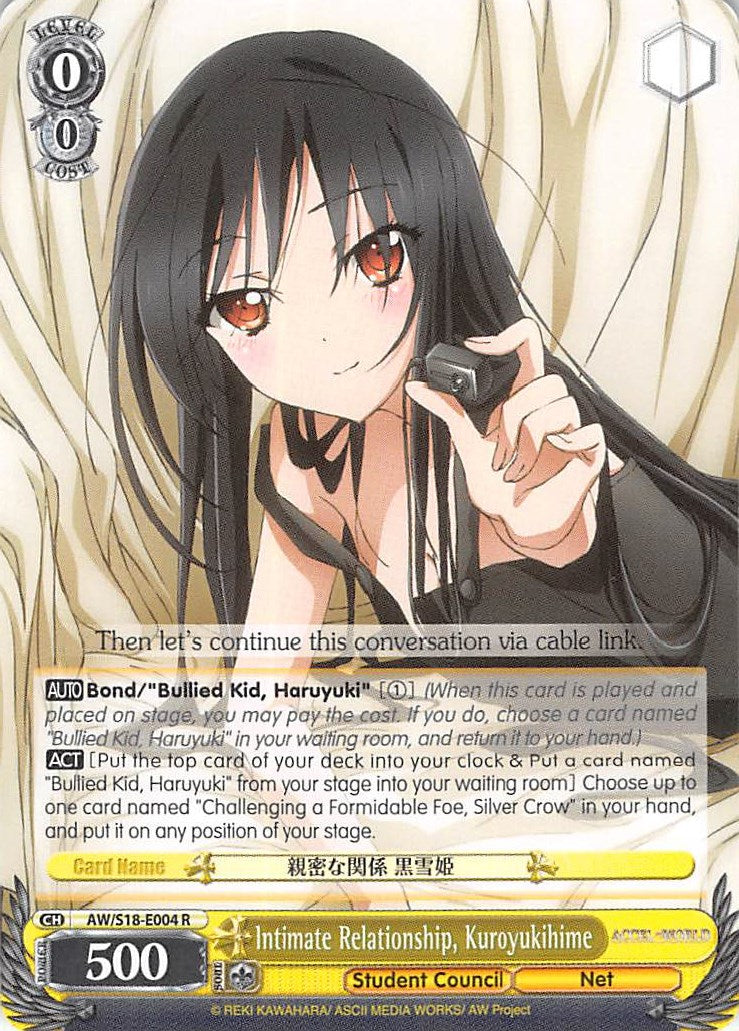 Image of Intimate Relationship, Kuroyukihime (AW/S18-E004 R) [Accel World]