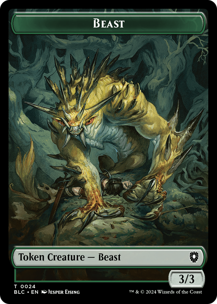 Image of Beast (024) // Treasure Double-Sided Token [Bloomburrow Commander Tokens]