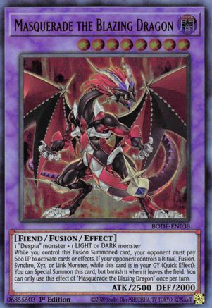 Image of Masquerade the Blazing Dragon [BODE-EN038] Ultra Rare