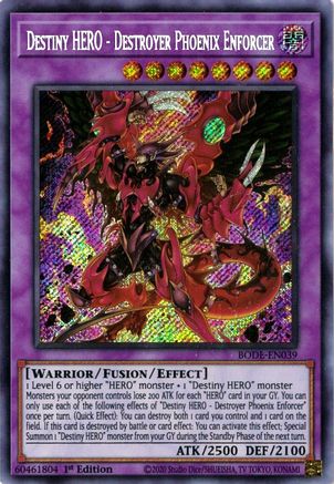 Image of Destiny HERO - Destroyer Phoenix Enforcer [BODE-EN039] Secret Rare