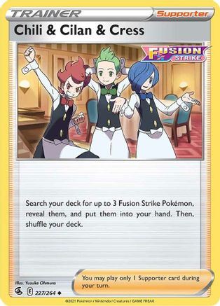 Image of Chili & Cilan & Cress (227/264) [Sword & Shield: Fusion Strike]