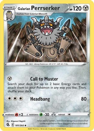 Image of Galarian Perrserker (181/264) [Sword & Shield: Fusion Strike]