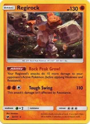 Image of Regirock (53/111) (Cosmos Holo) [Sun & Moon: Crimson Invasion]