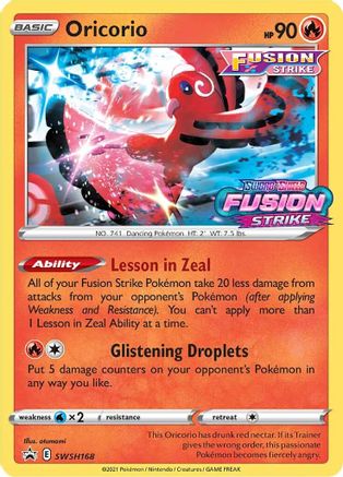 Image of Oricorio (SWSH168) (Prerelease Promo) [Sword & Shield: Black Star Promos]