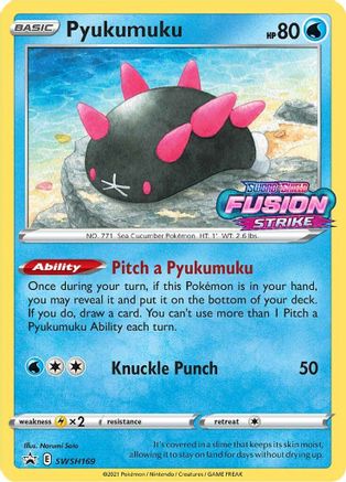 Image of Pyukumuku (SWSH169) (Prerelease Promo) [Sword & Shield: Black Star Promos]