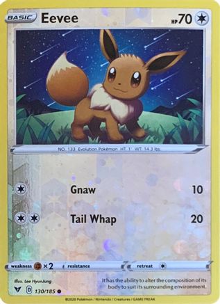 Image of Eevee (130/185) (Reverse Cosmos Holo) [Sword & Shield: Vivid Voltage]