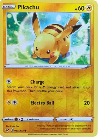 Image of Pikachu (065/202) (Reverse Cosmos Holo) [Sword & Shield: Base Set]