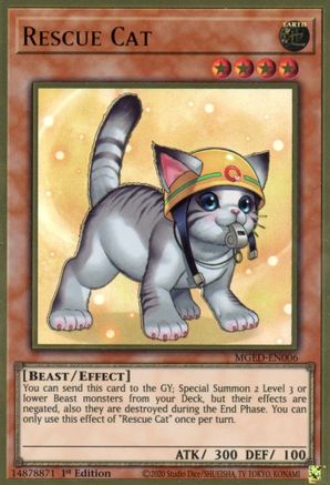 Image of Rescue Cat (Alternate Art) [MGED-EN006] Gold Rare