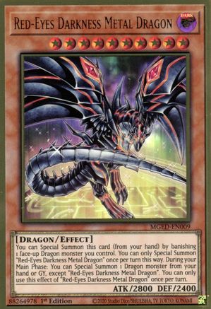 Image of Red-Eyes Darkness Metal Dragon (Alternate Art) [MGED-EN009] Gold Rare