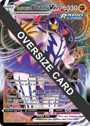 Image of Rapid Strike Urshifu VMAX (088/163) (Jumbo Card) [Sword & Shield: Battle Styles]