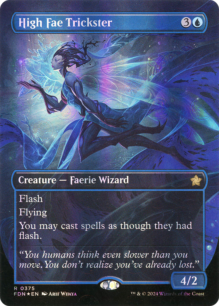 Image of High Fae Trickster (Borderless) (Mana Foil) [Foundations]