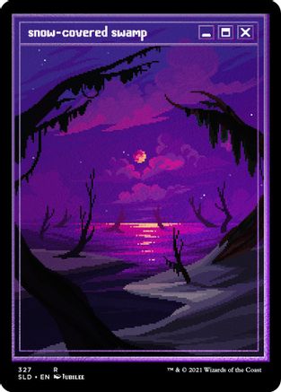 Image of Snow-Covered Swamp (Foil Etched) [Secret Lair Drop Series]