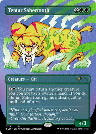 Image of Temur Sabertooth (Borderless) (Foil Etched) [Secret Lair Drop Series]