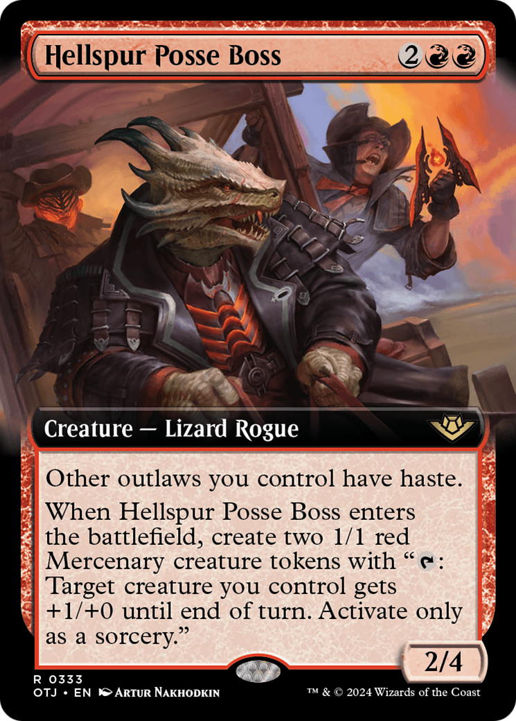 Image of Hellspur Posse Boss (Extended Art) [Outlaws of Thunder Junction]
