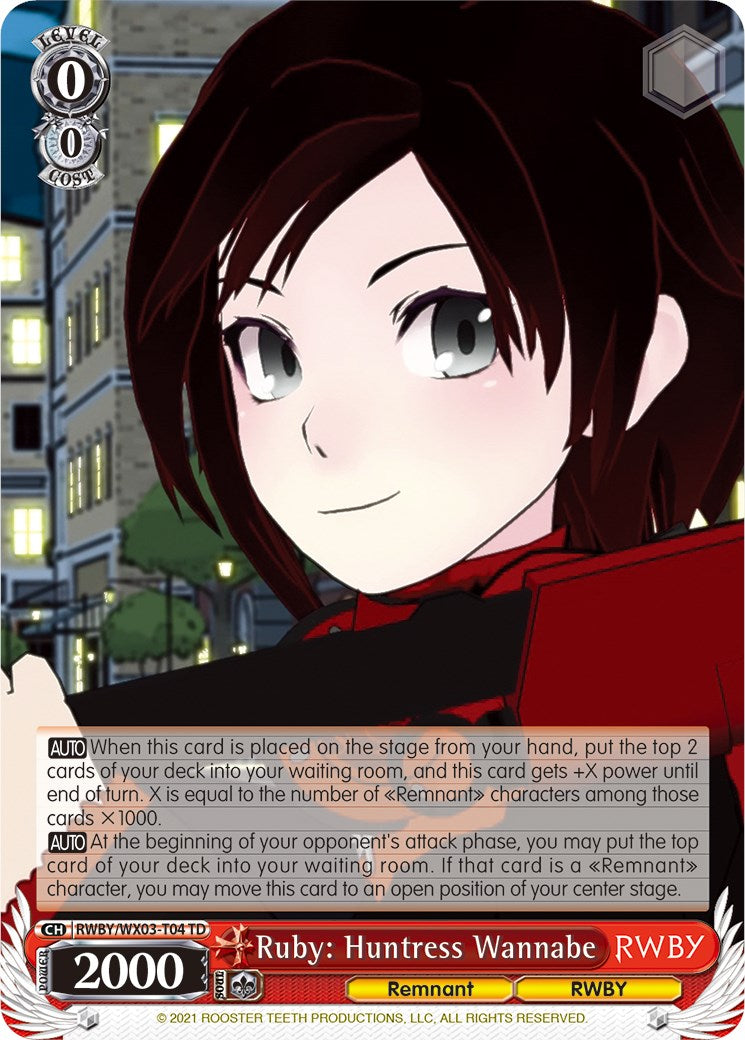 Image of Ruby: Huntress Wannabe (RWBY/WX03-T04 TD) [RWBY]