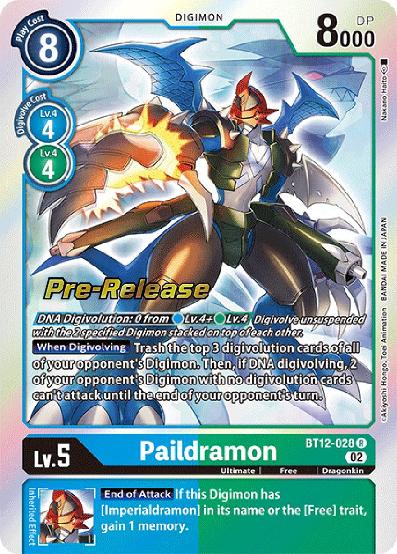 Image of Paildramon [BT12-028] [Across Time Pre-Release Cards]