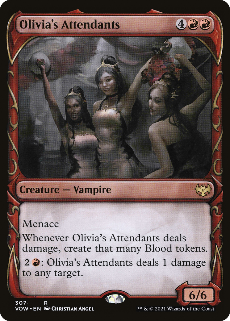 Image of Olivia's Attendants (Showcase Fang Frame) [Innistrad: Crimson Vow]