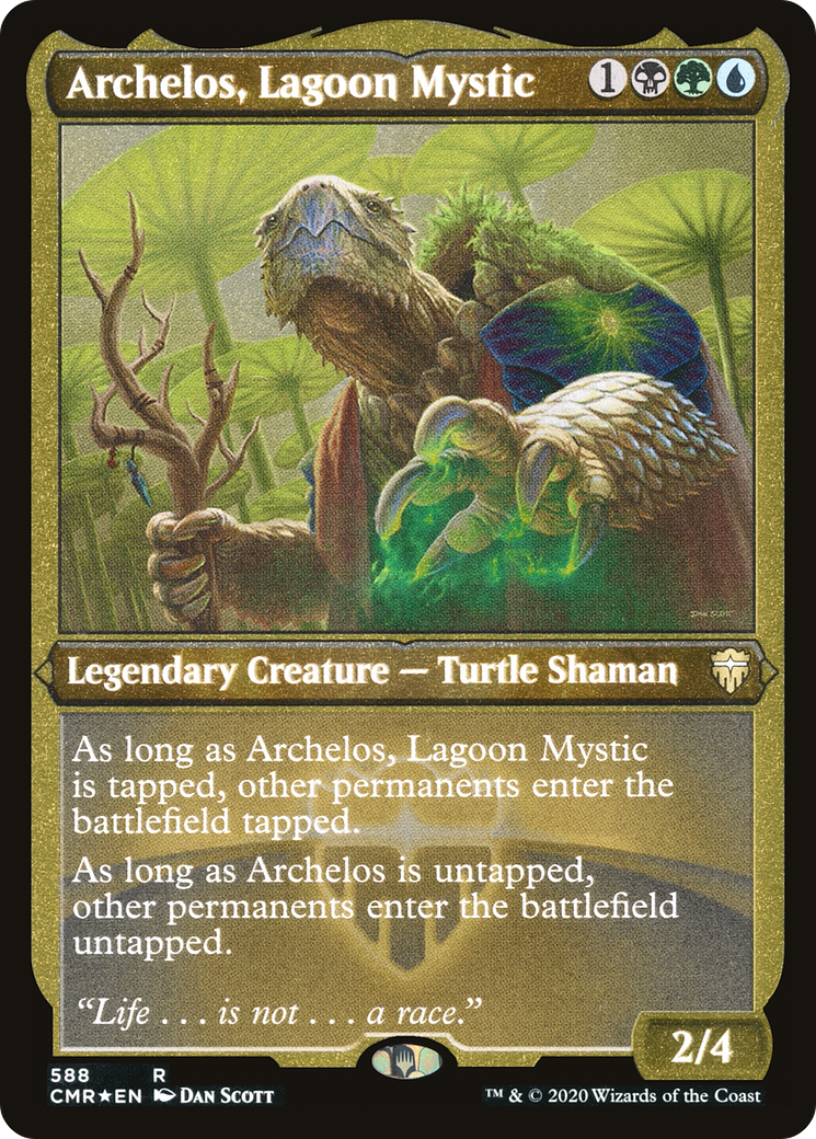 Image of Archelos, Lagoon Mystic (Etched) [Commander Legends]