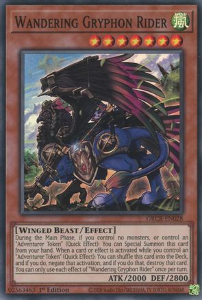Image of Wandering Gryphon Rider [GRCR-EN028] Super Rare
