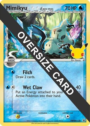 Image of Mimikyu (SWSH136) (Delta Species) (Jumbo Card) [Sword & Shield: Black Star Promos]