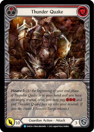 Image of Thunder Quake (Red) [EVR024] (Everfest)  1st Edition Extended Art Rainbow Foil