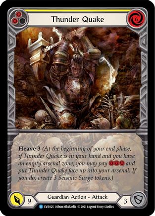 Image of Thunder Quake (Yellow) [EVR025] (Everfest)  1st Edition Extended Art Rainbow Foil