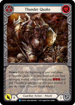 Image of Thunder Quake (Blue) [EVR026] (Everfest)  1st Edition Extended Art Rainbow Foil