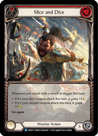 Image of Slice and Dice (Red) [EVR057] (Everfest)  1st Edition Extended Art Rainbow Foil