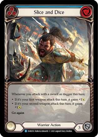 Image of Slice and Dice (Blue) [EVR059] (Everfest)  1st Edition Extended Art Rainbow Foil