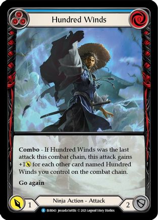 Image of Hundred Winds (Blue) [EVR043] (Everfest)  1st Edition Extended Art Rainbow Foil