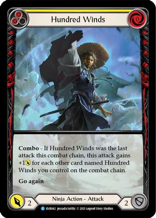 Image of Hundred Winds (Yellow) [EVR042] (Everfest)  1st Edition Extended Art Rainbow Foil