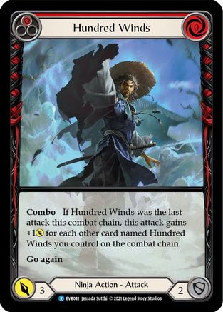 Image of Hundred Winds (Red) [EVR041] (Everfest)  1st Edition Extended Art Rainbow Foil