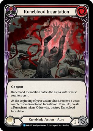 Image of Runeblood Incantation (Red) [EVR107] (Everfest)  1st Edition Rainbow Foil