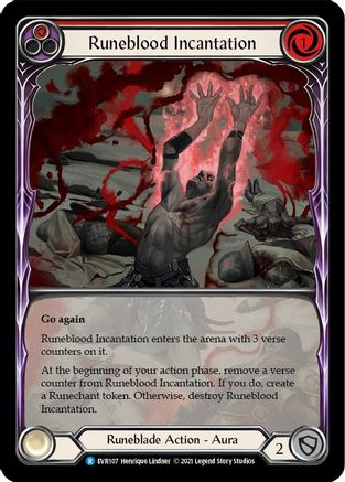 Image of Runeblood Incantation (Red) [EVR107] (Everfest)  1st Edition Extended Art Rainbow Foil