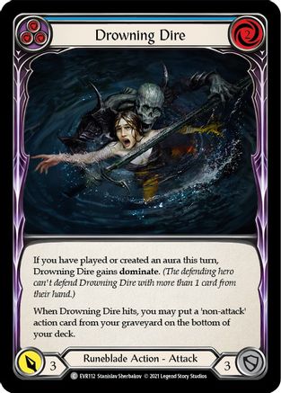 Image of Drowning Dire (Blue) [EVR112] (Everfest)  1st Edition Rainbow Foil