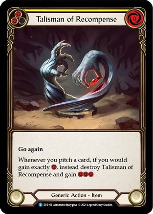 Image of Talisman of Recompense [EVR191] (Everfest)  1st Edition Cold Foil