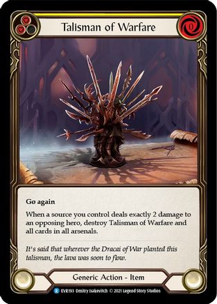 Image of Talisman of Warfare [EVR193] (Everfest)  1st Edition Cold Foil